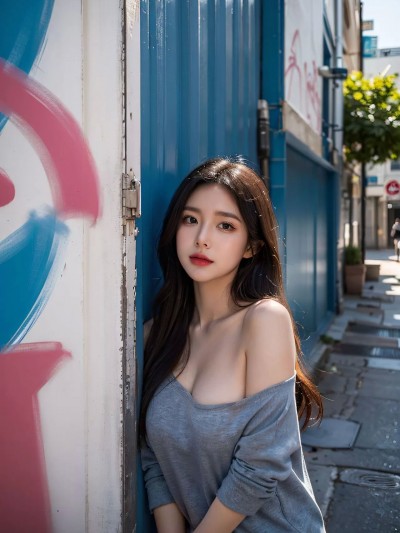 [AI Generated] 港风小巷里的美女