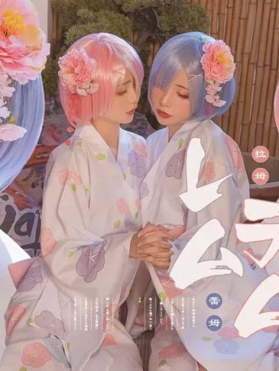 Nekokoyoshi_(爆机少女喵小吉)_and_金鱼kinngyo_cosplay_Rem_and_Ram_-_Re_Zero_103