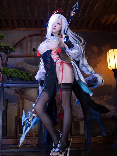 水淼aqua cosplay Shenhe Cheongsam – Genshin Impact
